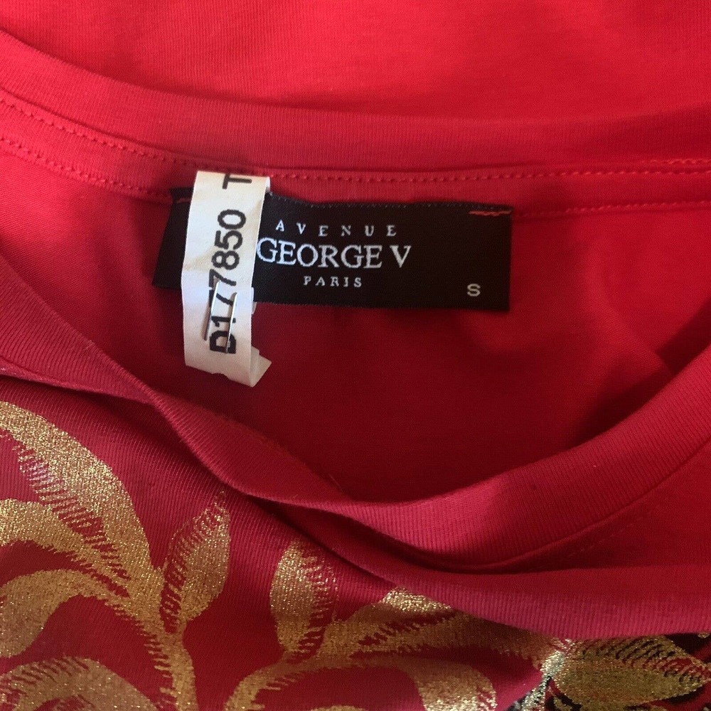 MEN'S GEORGE V AVENUE PARIS RHINESTONE EMBLEM EAGLE T SHIRT CREWNECK SIZE SMALL - Picture 4 of 4